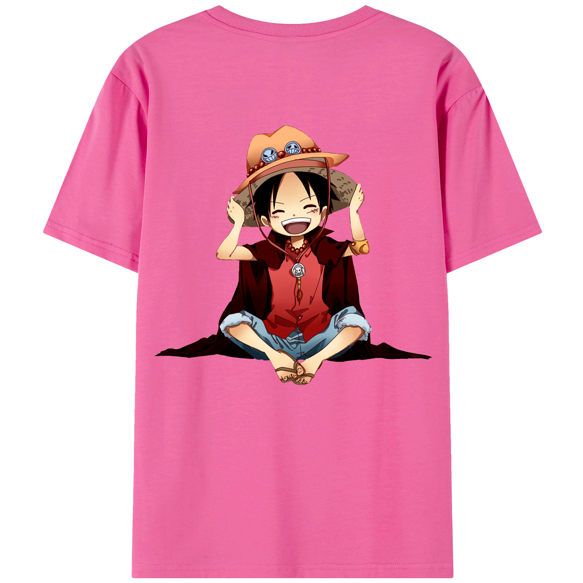ワンピース モンキー・D・ルフィ ONE PIECE Monkey D. Luffy レディース半袖Tシャツ(バックプリント)